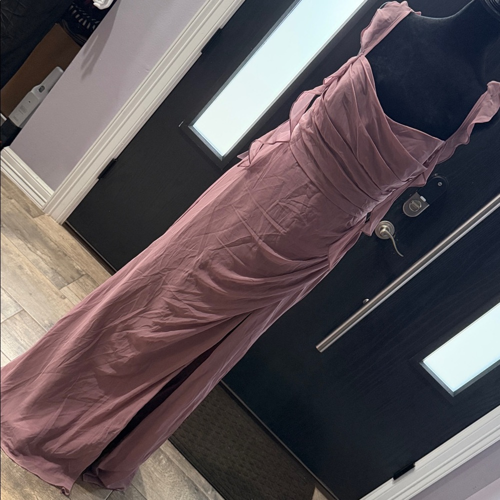 Barbie Mauve Ruffle Prom Dress - Picture 9 of 12